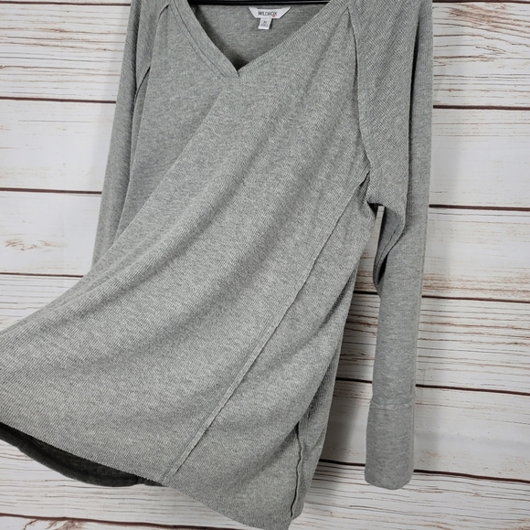 Wildfox | Ribbed Thermal Raw Hem Long Sl Top - Picture 4 of 7